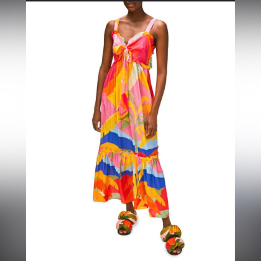 FARM Rio Multicolor Abstract Maxi Dress - Pink, Yellow, Blue, Orange